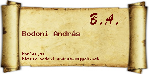 Bodoni András névjegykártya