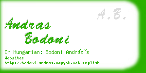 andras bodoni business card